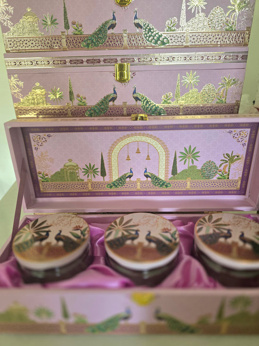 Peacock Blue & Pastel Pink Gift Boxes