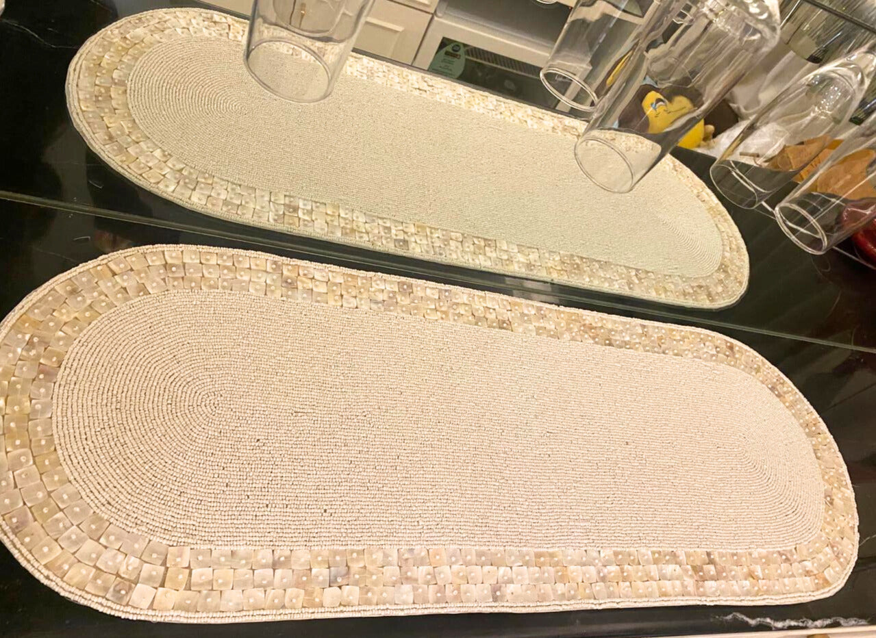White Mother of Pearl Table Runner