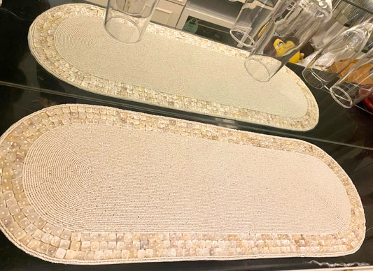 White Mother of Pearl Table Runner
