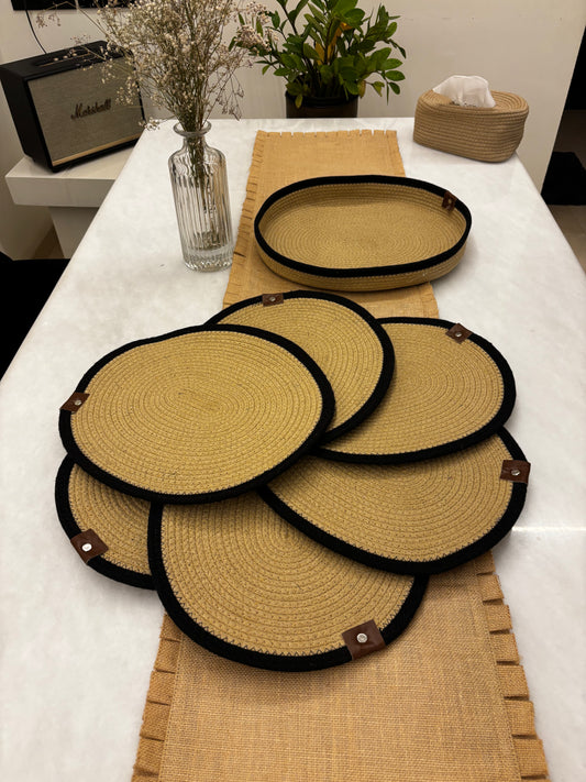 Classic Weave Round Placemat & Basket Set