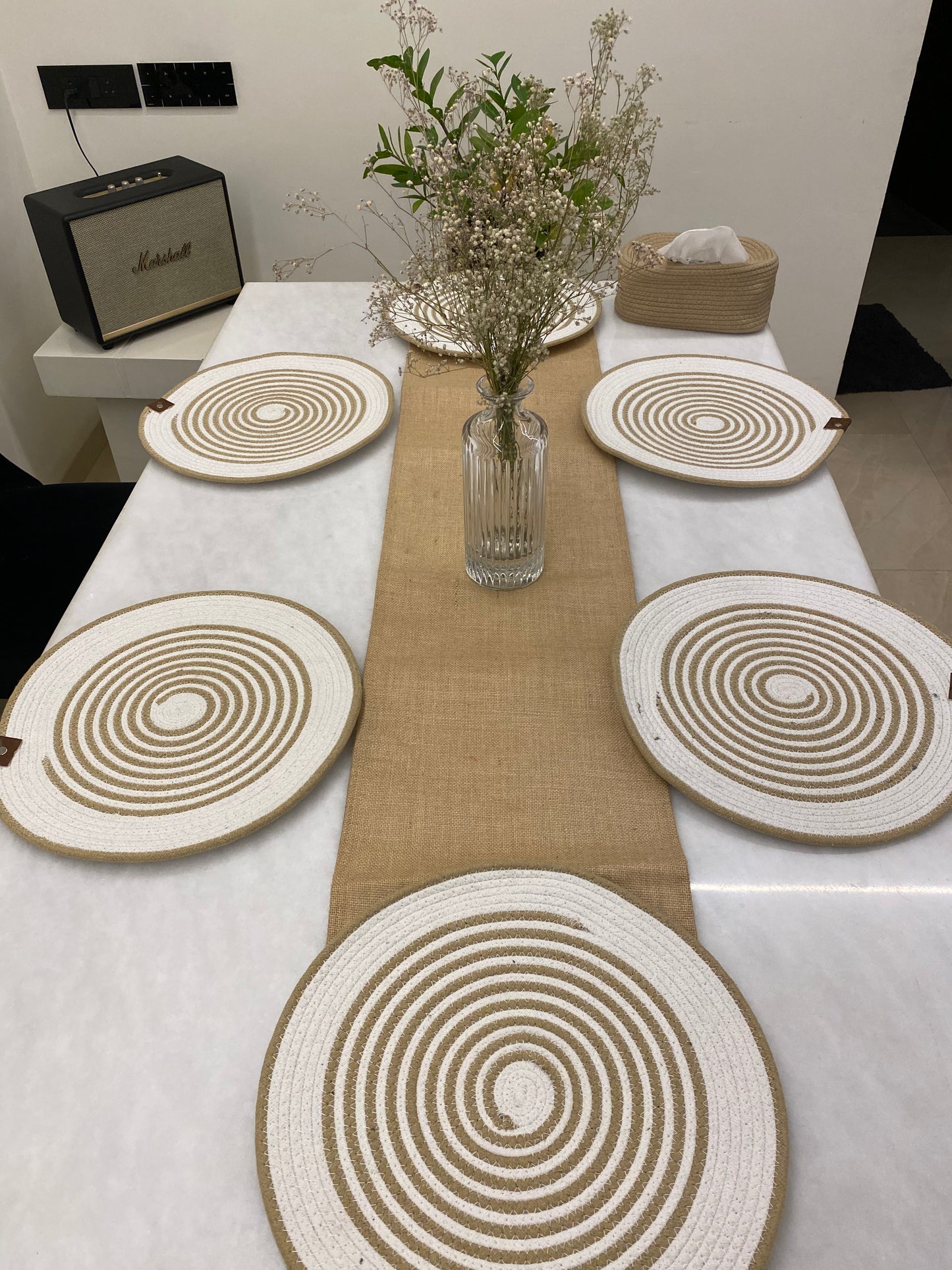 Spiral Weave Round Placemat Set (Set of 6)