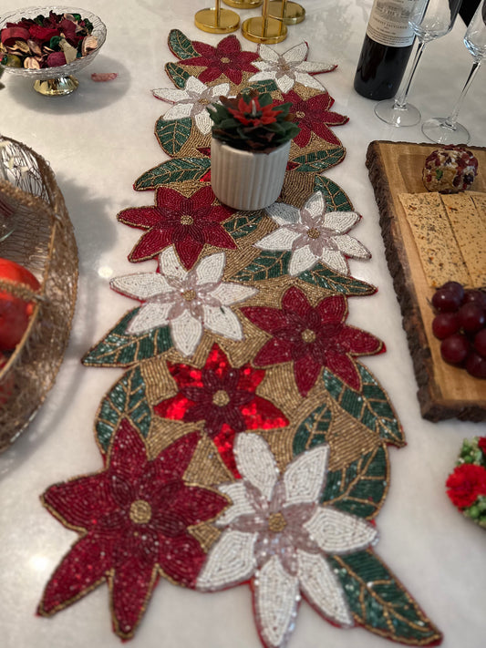 Christmas Floral Table Runner