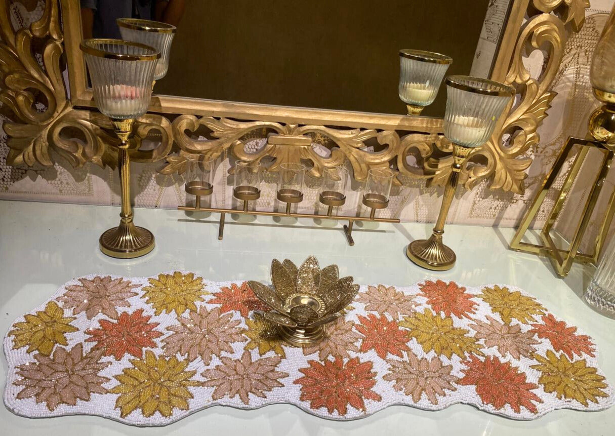 Colorful Autumn Leaves Table Runner