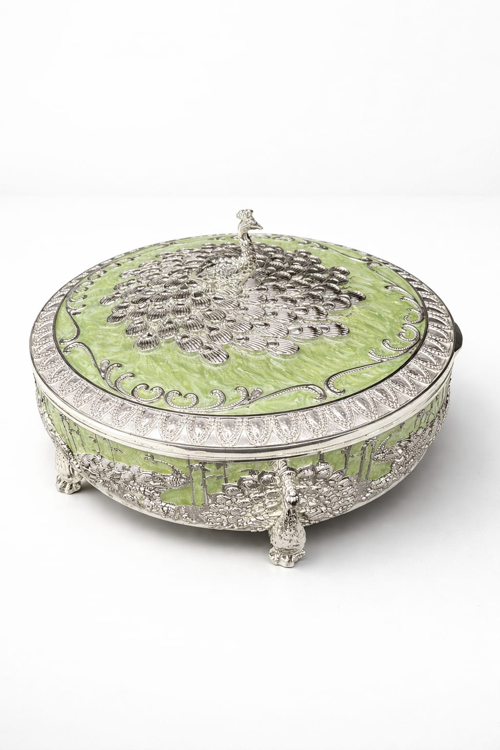 German silver Ivory mukhwas box