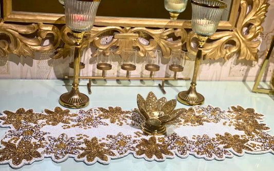 Gold Cut-work Table Runner