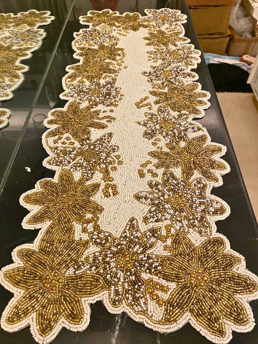 Gold Cut-work Table Runner