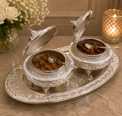 Heritage Mukhwas/Dryfruit Set - White