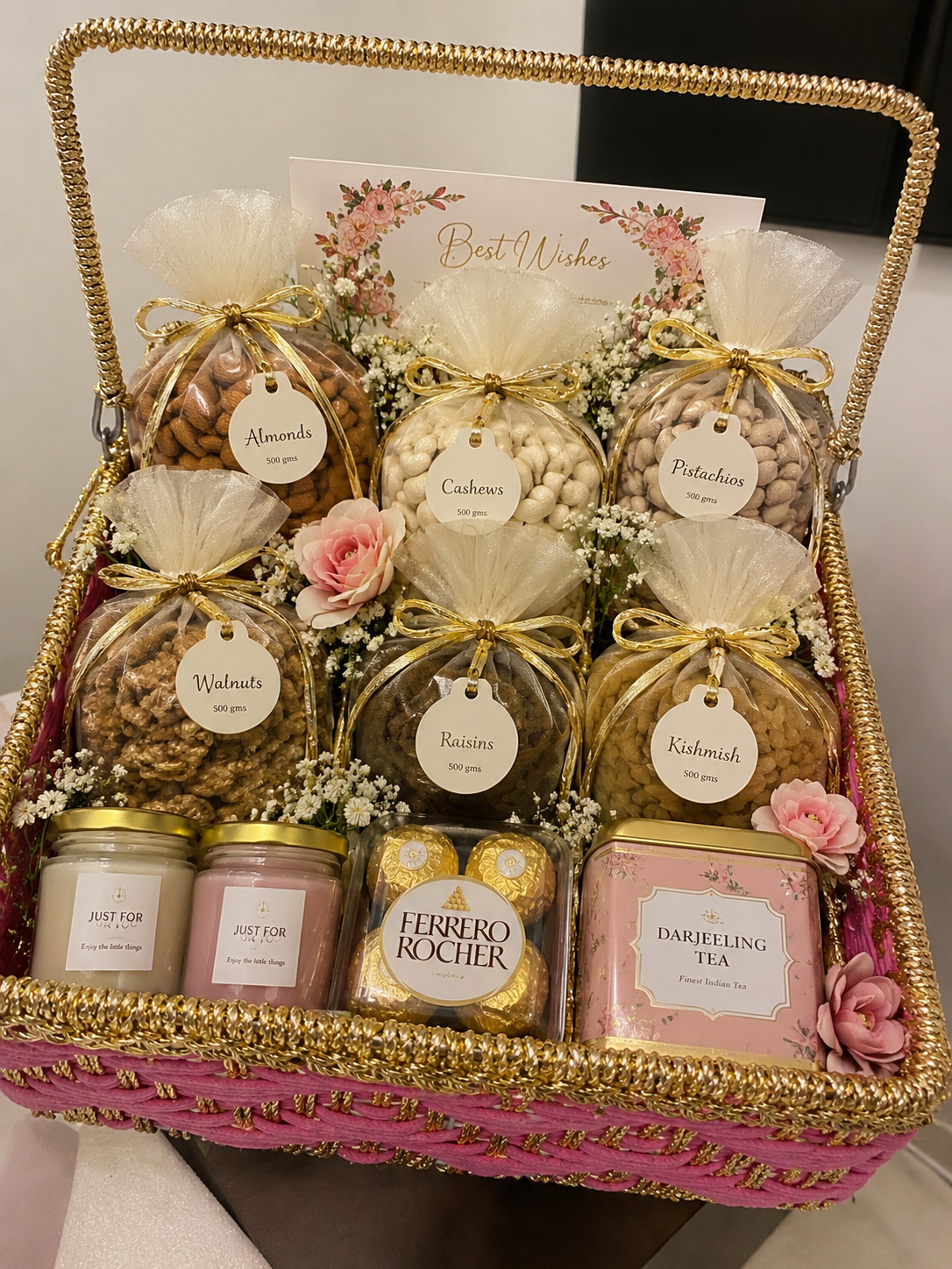 Pink & Gold Celebration Basket