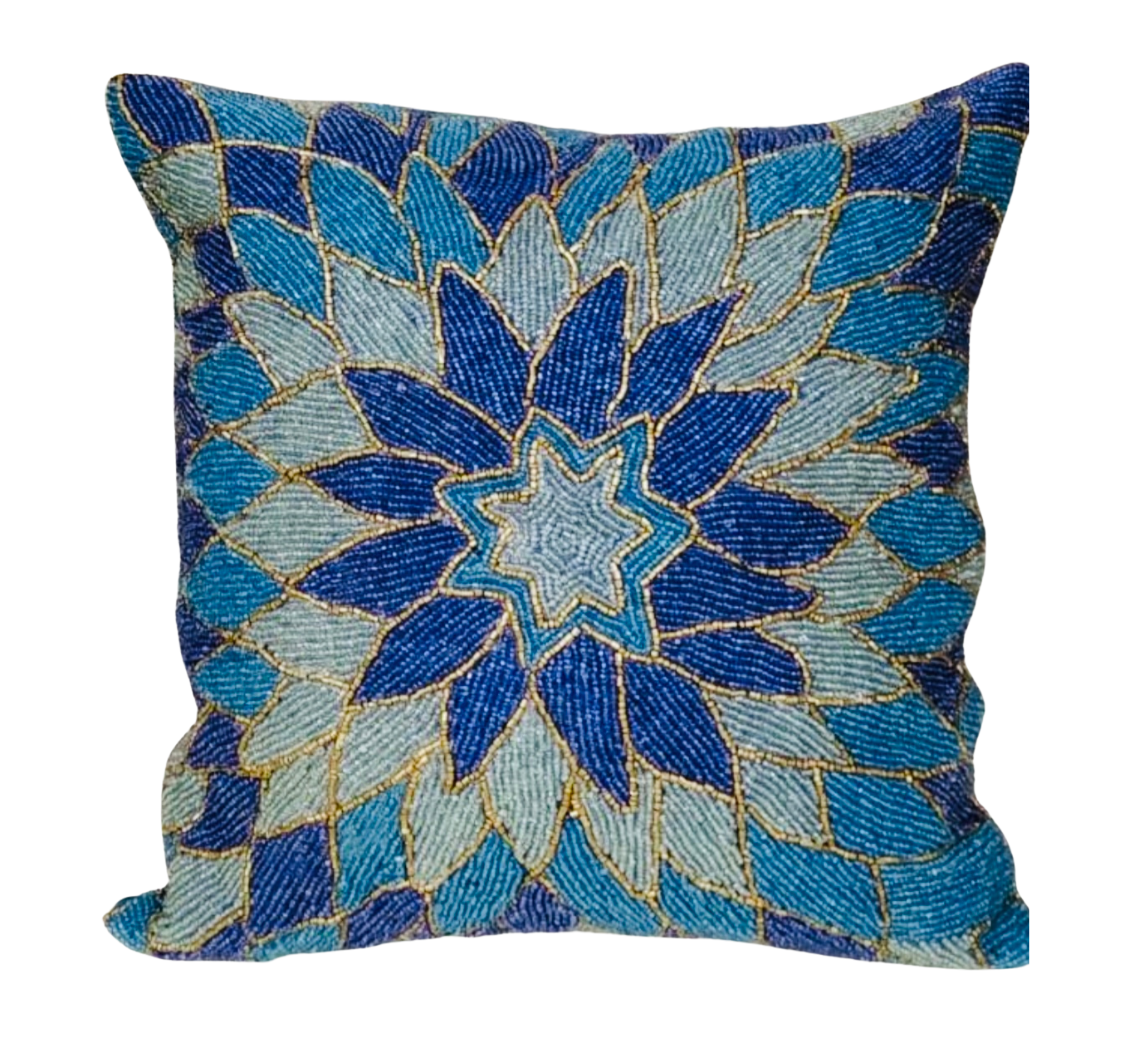 Blue Decorative Cushion Cover - Premium Cotton Throw Pillow Case