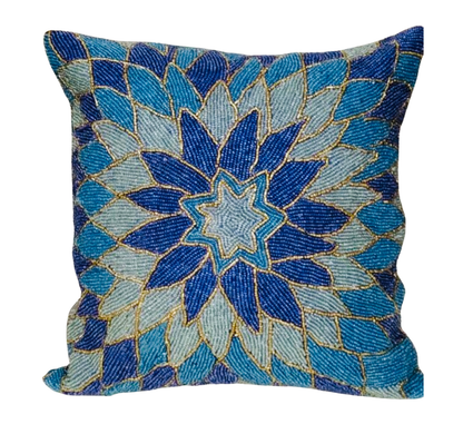 Blue Decorative Cushion Cover - Premium Cotton Throw Pillow Case