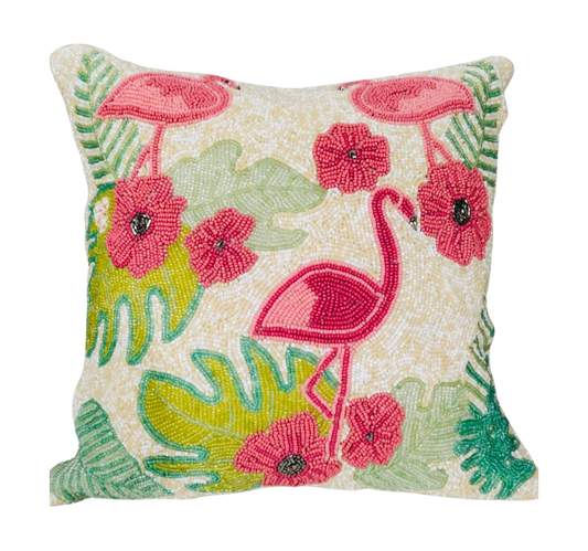 Pink Flamingo Cushion Cover - Tropical Decorative Throw Pillow