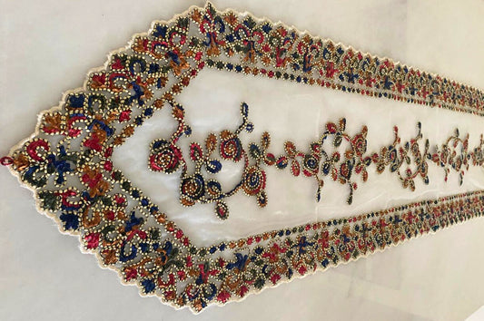 Colorful Embroidered Organza Table Runner