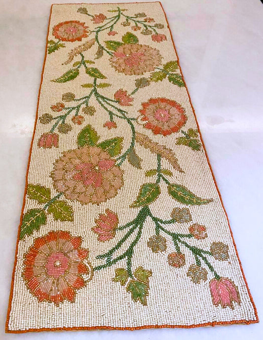 Peach Floral Multi-Colored Table Runner