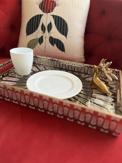 Regal Sunburst Mirror Tray Set of 3