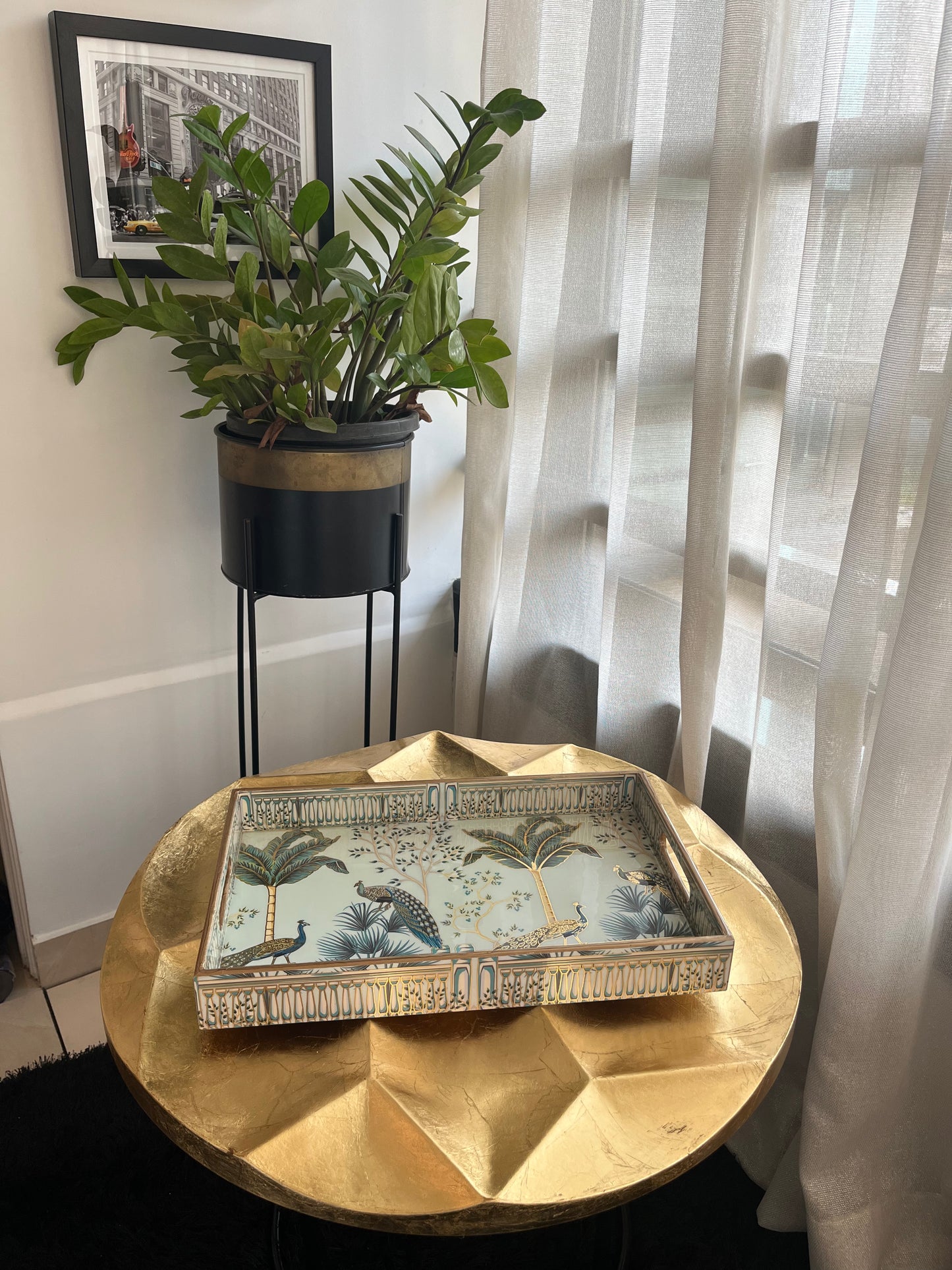 Royal Peacock Tray Set of 3