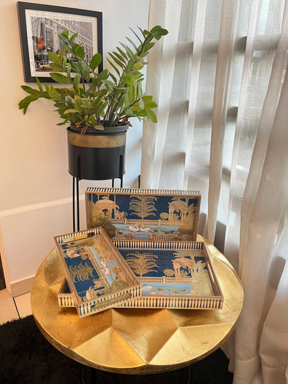 Royal Swan Palace Tray Set of 3