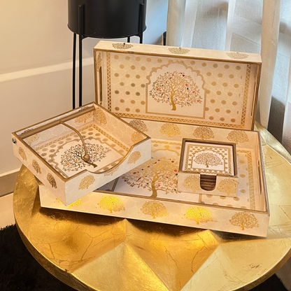 Tree of Life Heritage Tray Set of 4