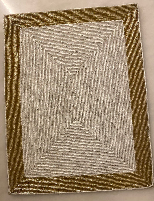 Hand Embellished Stunning white and Gold Table Mats