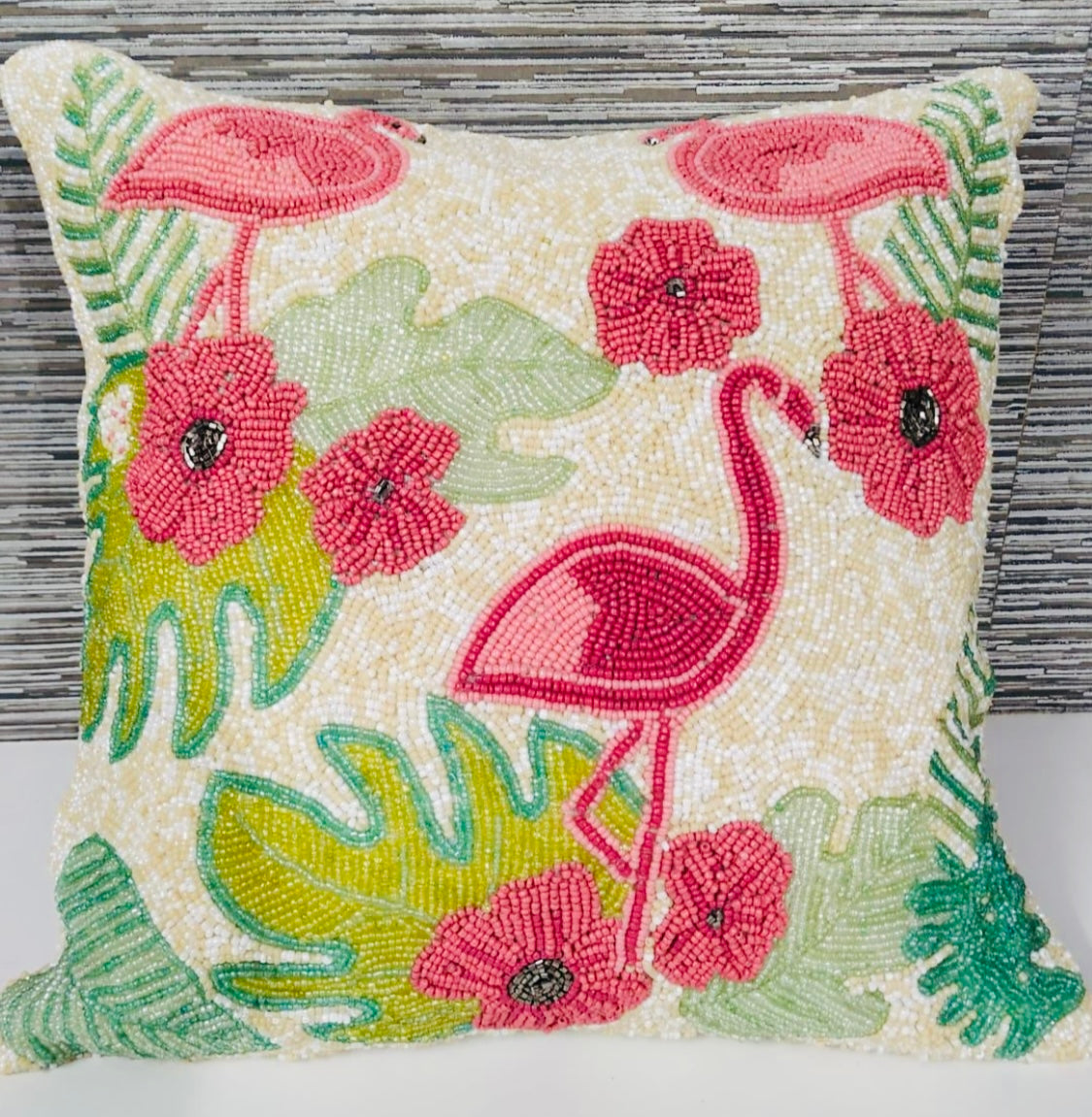 Pink Flamingo Cushion Cover - Tropical Decorative Throw Pillow