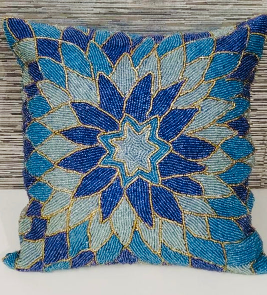 Blue Decorative Cushion Cover - Premium Cotton Throw Pillow Case