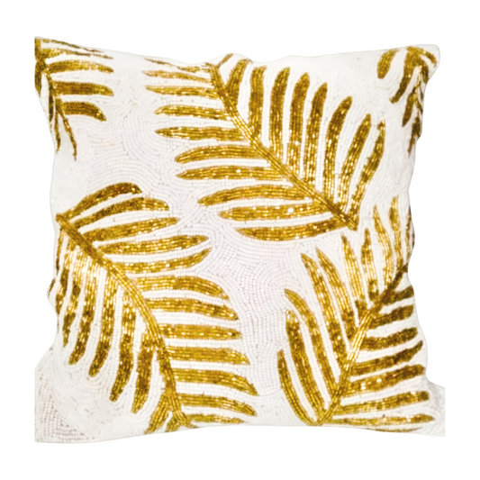 Handmade Golden Leaves Cushion Covers