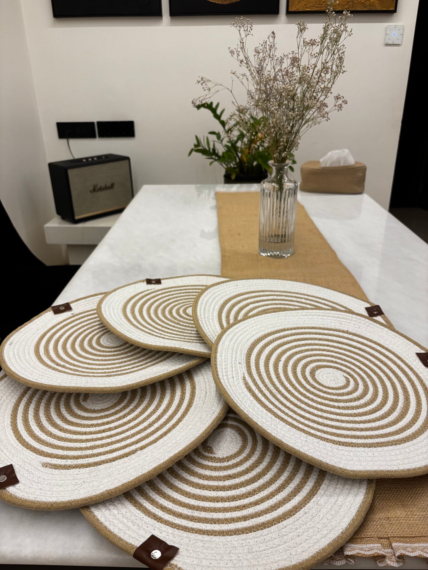 Spiral Weave Round Placemat Set (Set of 6)