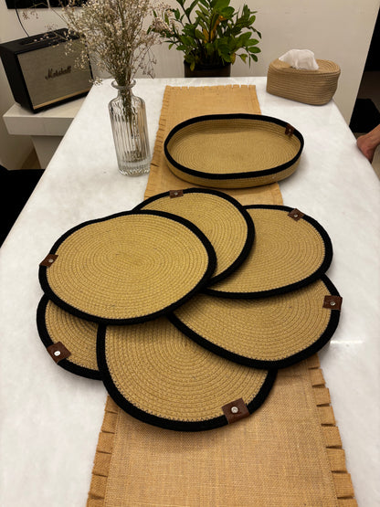 Classic Weave Round Placemat & Basket Set