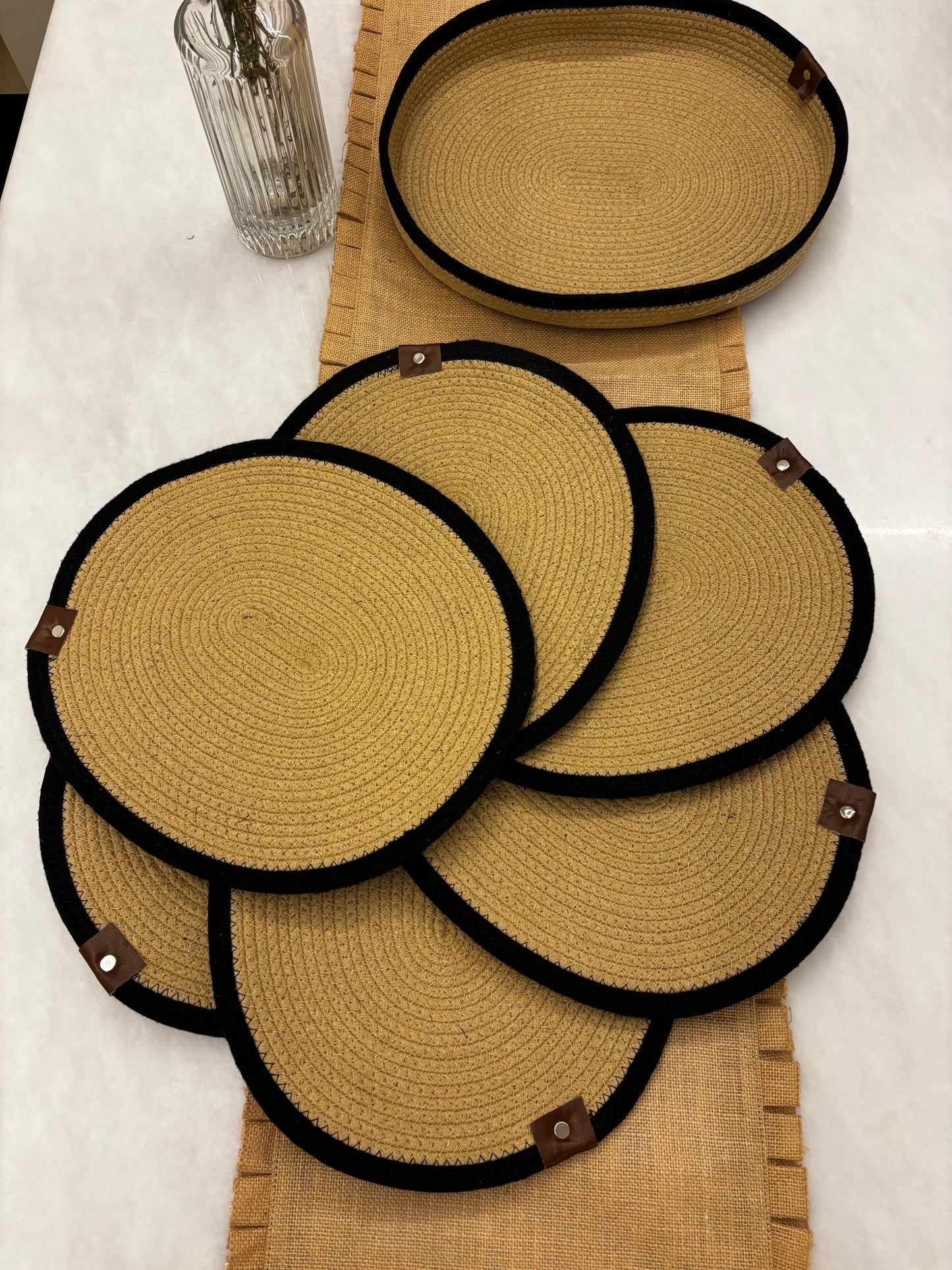 Classic Weave Round Placemat & Basket Set