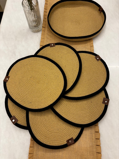 Classic Weave Round Placemat & Basket Set