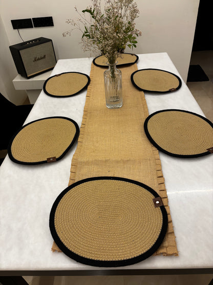Classic Weave Round Placemat & Basket Set