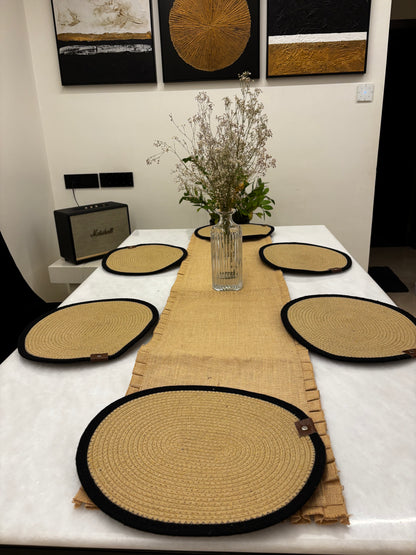 Classic Weave Round Placemat & Basket Set