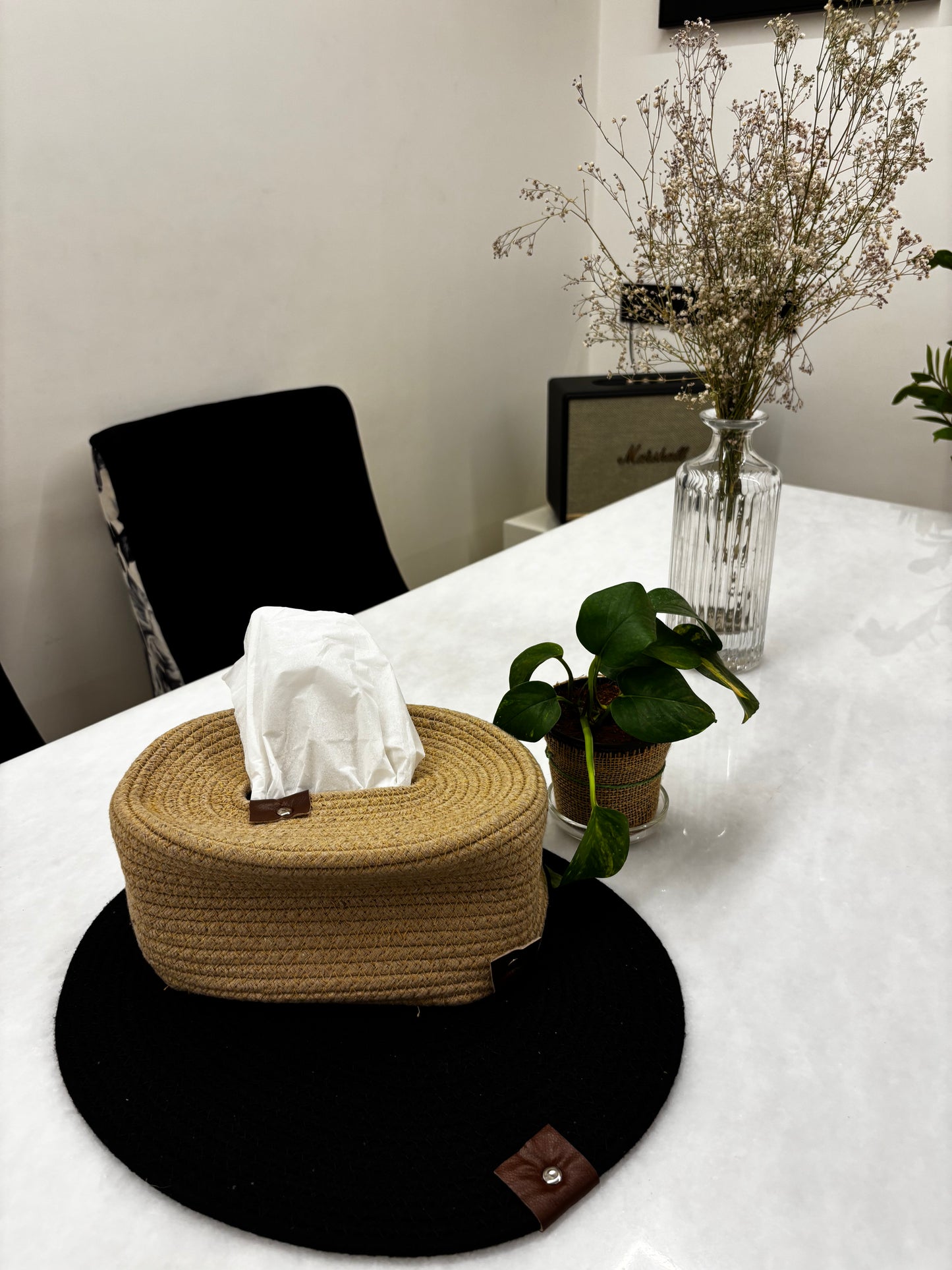 Natural Weave Oval Tissue Box Holder