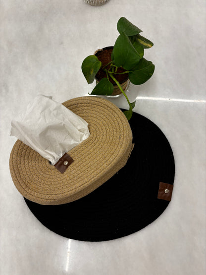 Natural Weave Oval Tissue Box Holder