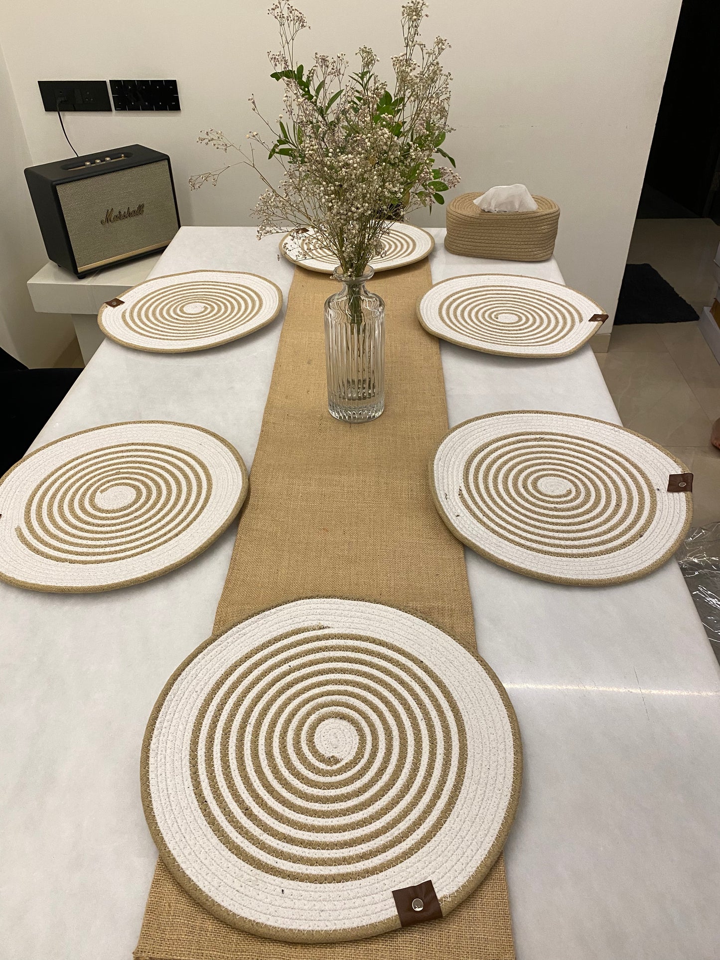 Spiral Weave Round Placemat Set (Set of 6)