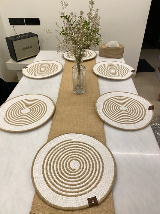 Spiral Weave Round Placemat Set (Set of 6)