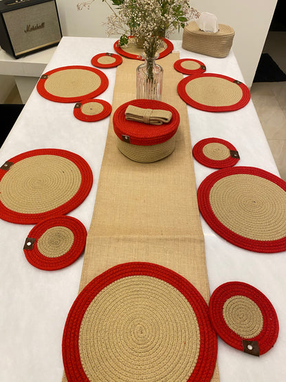 Rustic Weave Dining Table Mat Set