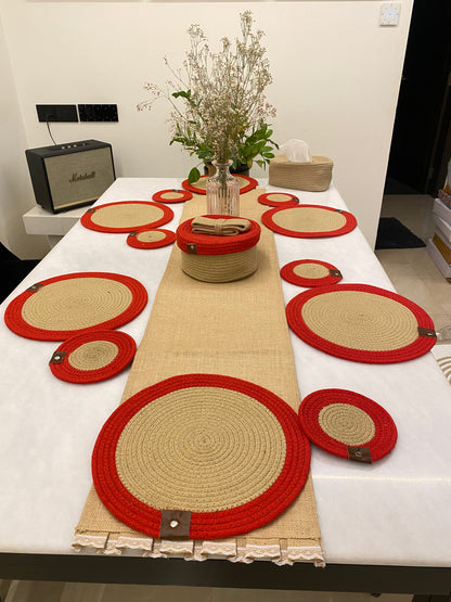 Rustic Weave Dining Table Mat Set