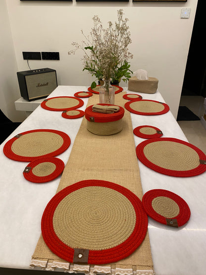 Rustic Weave Dining Table Mat Set