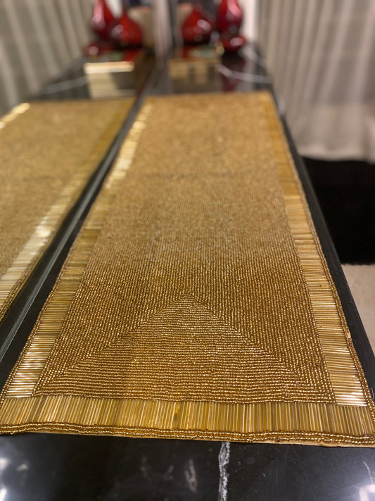 Handcrafted Stunning Gold Table Runner