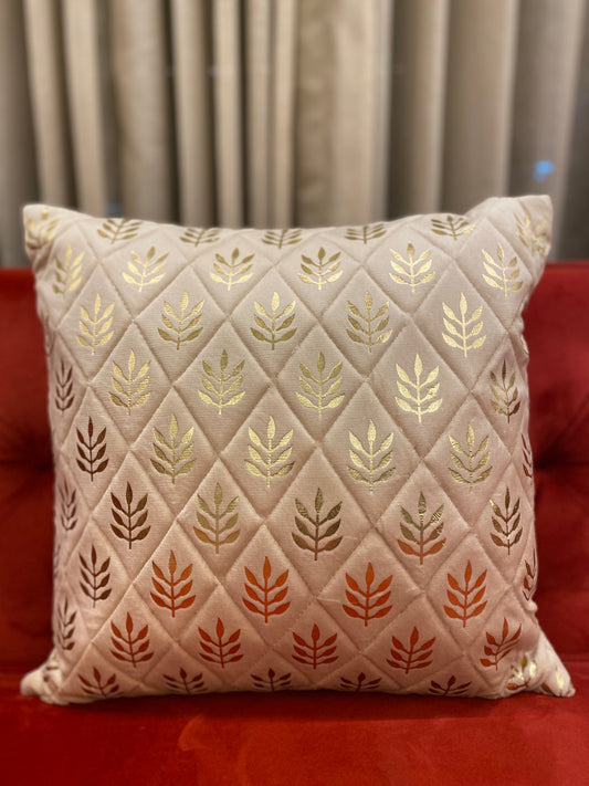 Turkish Leaf Gold Foil Cushion Cover
