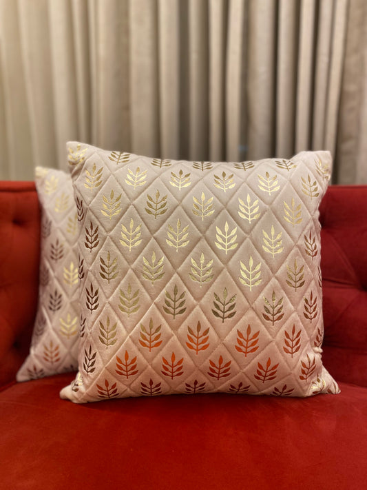 Turkish Leaf Gold Foil Cushion Cover