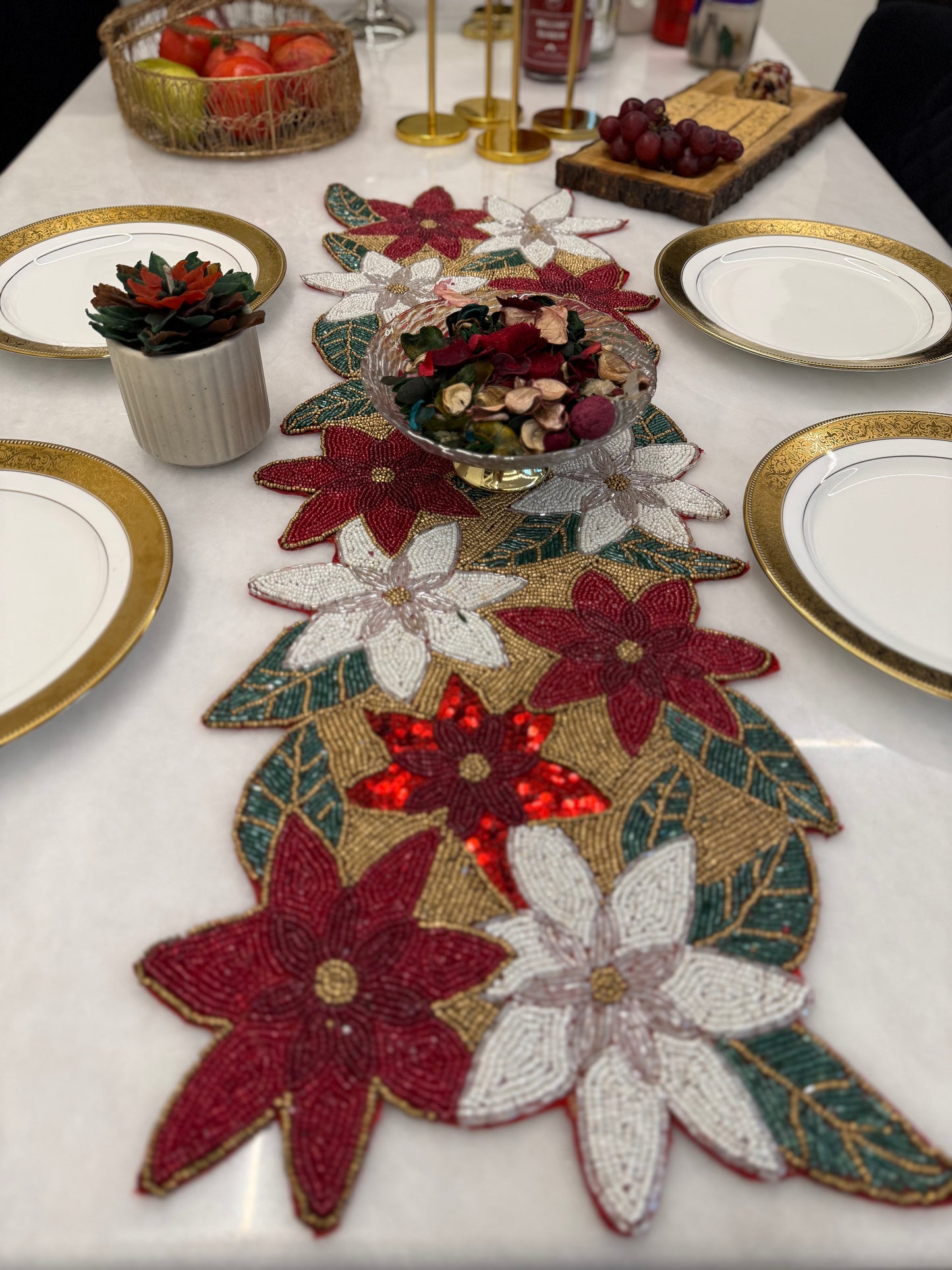 Christmas Floral Table Runner