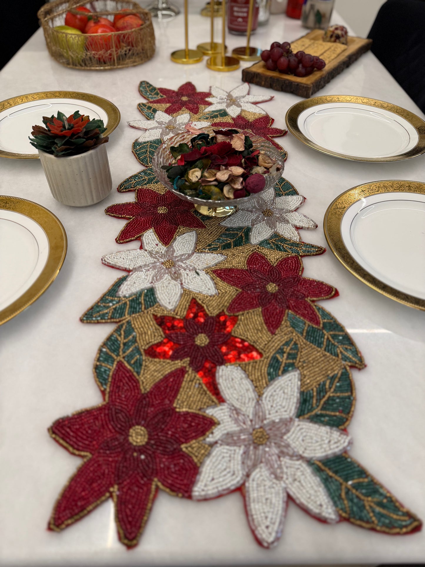 Christmas Floral Table Runner
