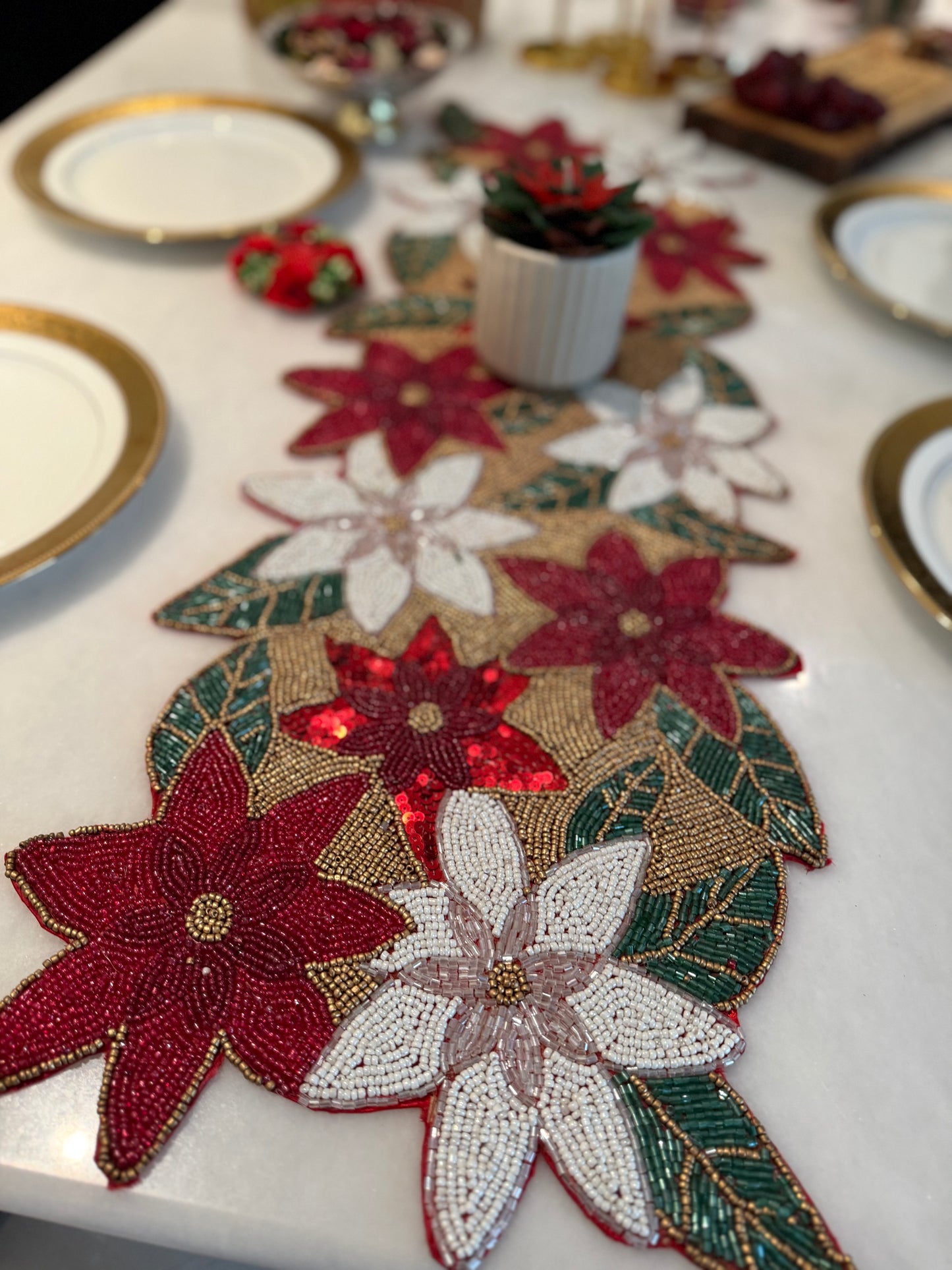 Christmas Floral Table Runner