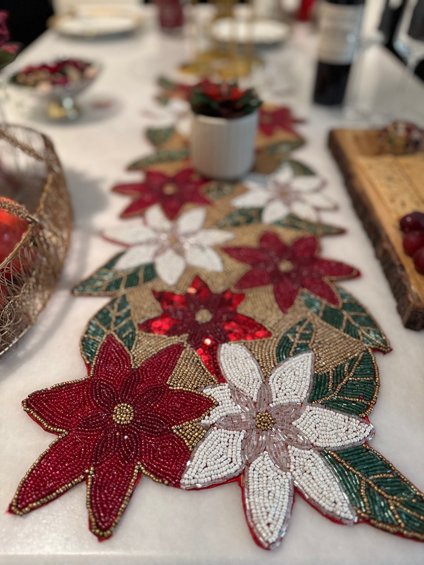 Christmas Floral Table Runner
