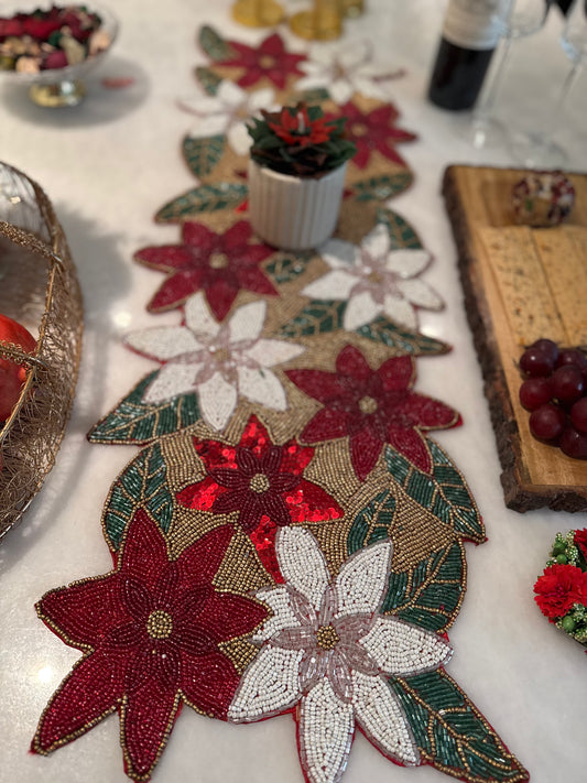 Christmas Floral Table Runner