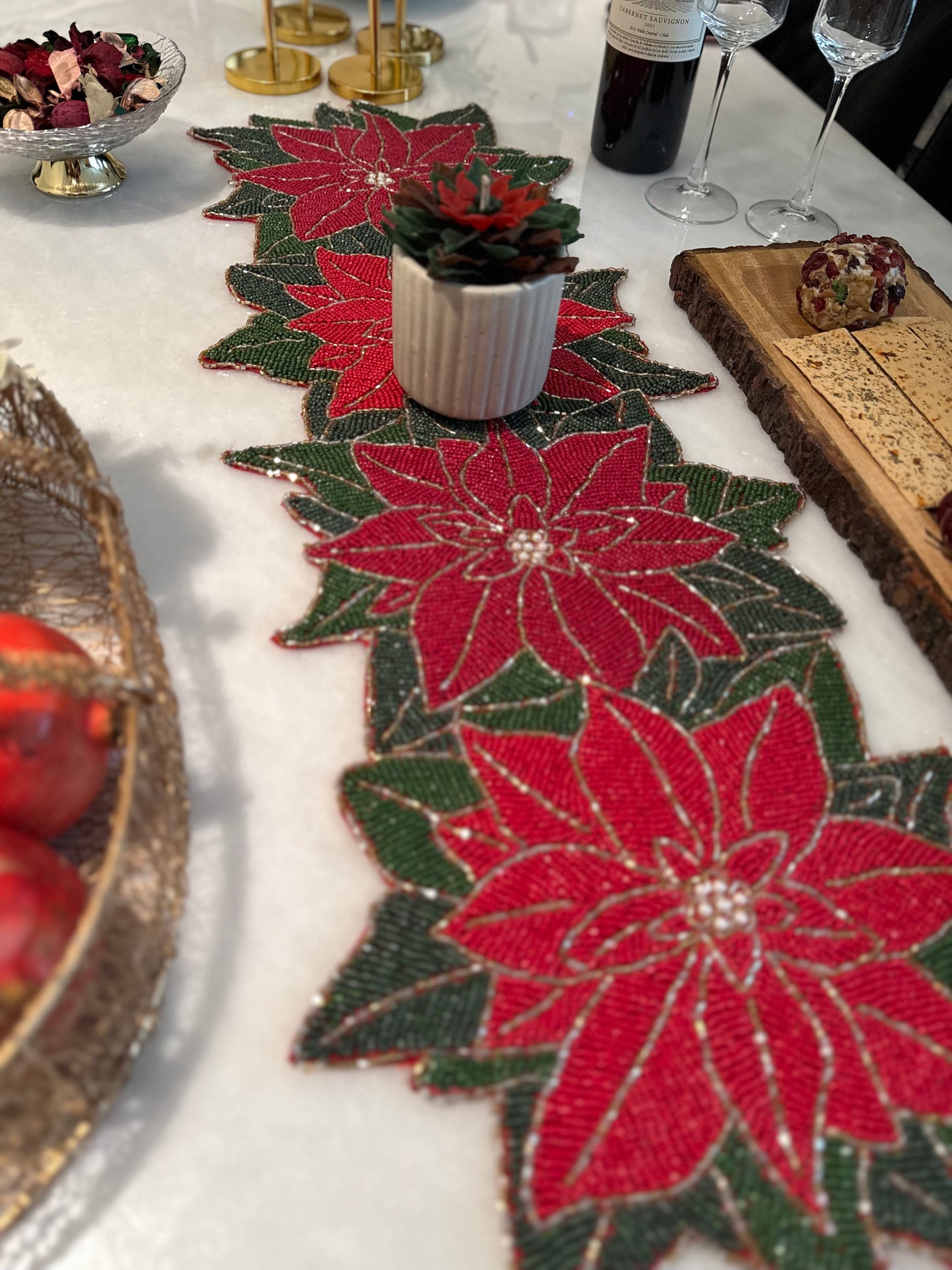Christmas Floral Table Runner