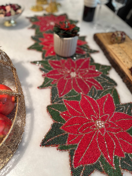 Christmas Floral Table Runner
