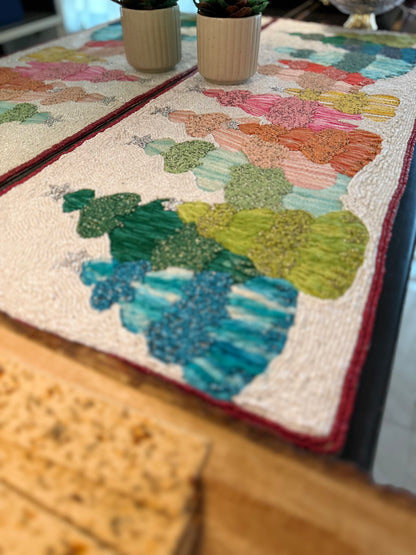 Multicolour Christmas Tree Table Runner