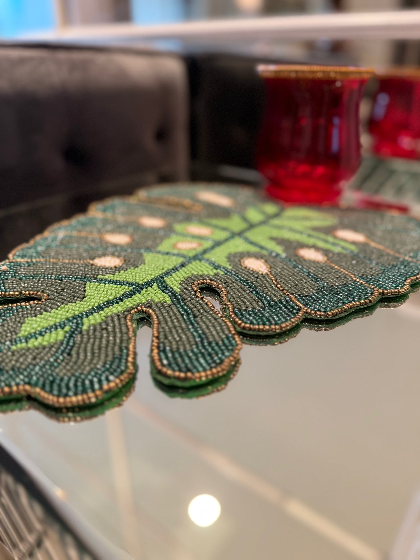 Christmas Green Leaf Placemat